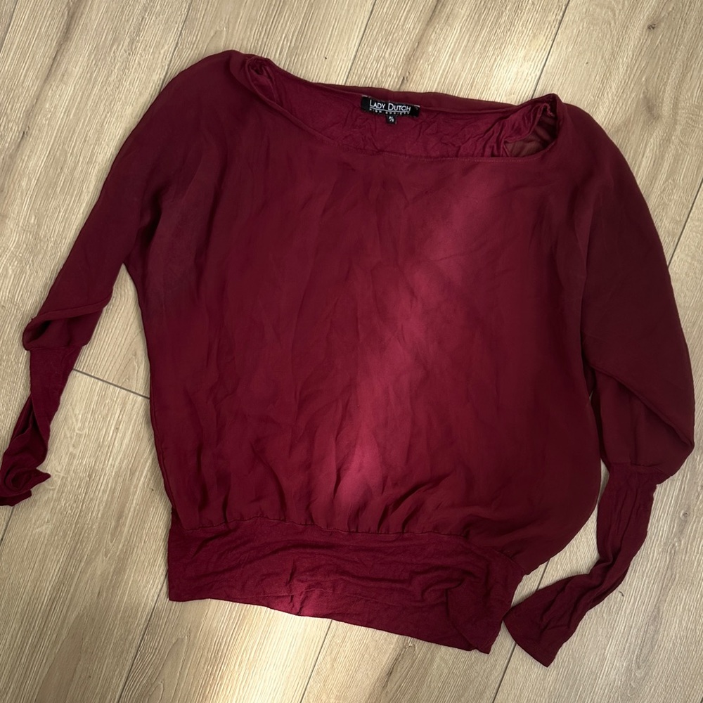 Deep Red Long Sleeve Top